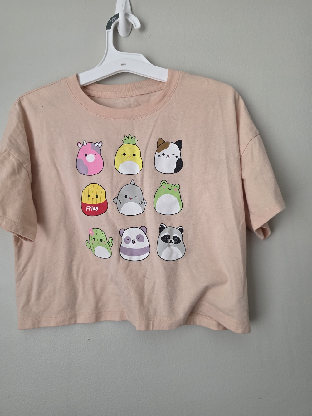 GAP Peach Short-Sleeve Tee with Cute Character Grid